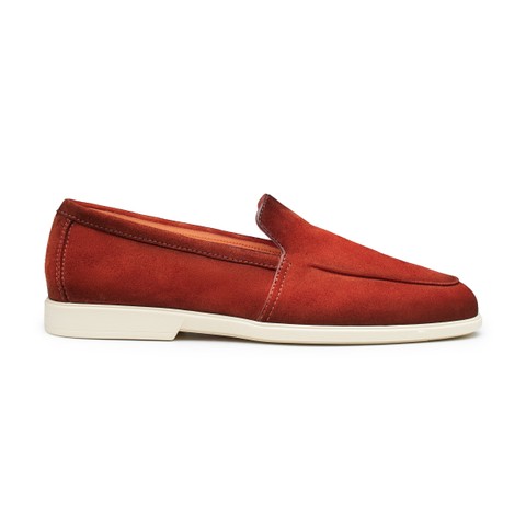 メンズ スエードローファー グリーン | Santoni Shoes