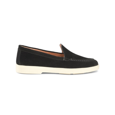 Shop Santoni Women's Black Suede Loafer