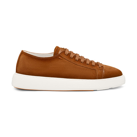 Men's orange suede sneaker | Santoni Shoes