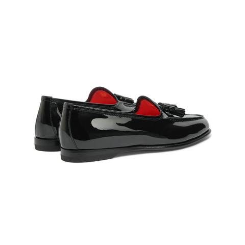 Women's black patent leather Andrea tassel loafer | Santoni Shoes