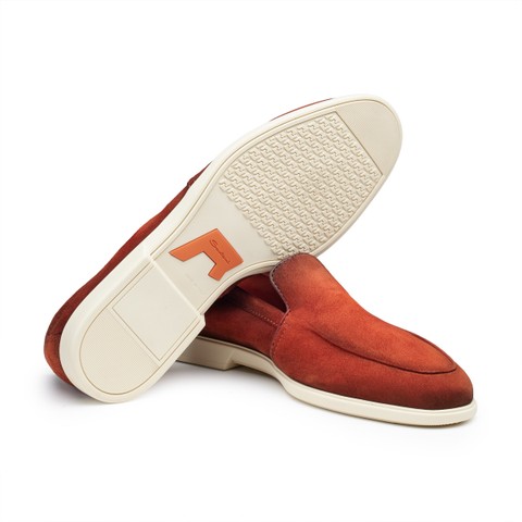 メンズ スエードローファー グリーン | Santoni Shoes