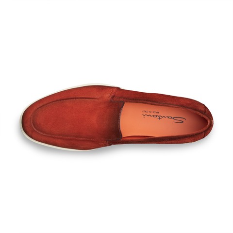 メンズ スエードローファー グリーン | Santoni Shoes