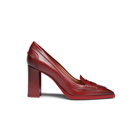 Shop Santoni Women's Red Leather High-heel Pump