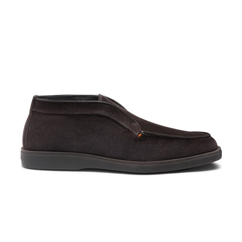 Shop Santoni Men's Grey Suede Desert Boot With Fur Gray