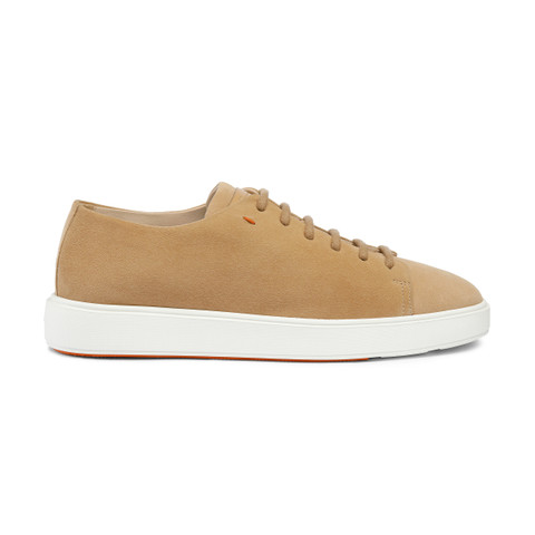 Men’s beige suede sneaker | Santoni Shoes