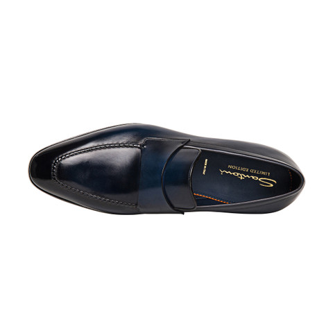 Limited Edition レザー メンズペニーローファー ブルー | Santoni Shoes