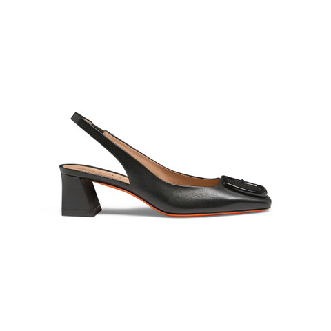 Women's leather mid-heel slingback | Santoni Shoes
